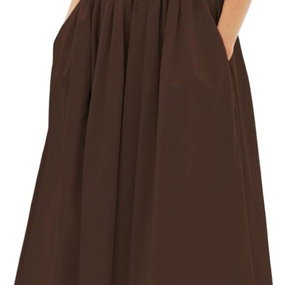 Dresses & Skirts - Sleeveless Maxi Dress Cotton Blend Pockets Casual Summer Long with Pockets